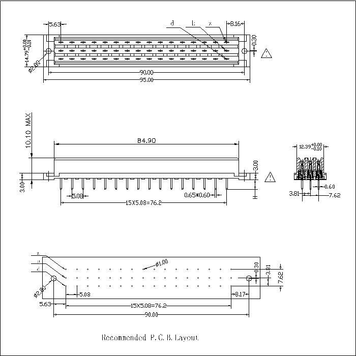 DFS-XX-XXX-D02 DIN41612 Vertical Female F Type High Power Connectors 48 Positions DFS-XX-XXX-D02 DIN41612 Vertical Female F Type High Power Connectors 48 Positions