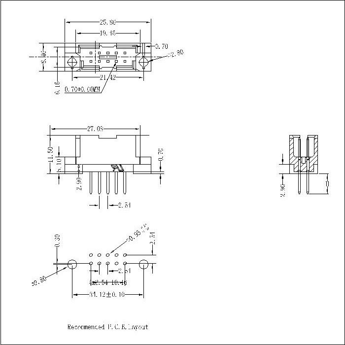 DMS-XX-XXX-220  DIN41612 Vertical Plug Type 0.33Q Connectors-Inversed 10 Positions