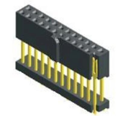 2,54мм женски заглавље Додајте пластику Х=19.5мм