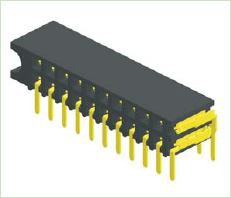 2,54 мм женско заглавље са двоструким углом у бочном реду В: 5,9